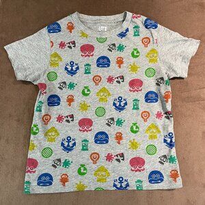 Nintendo Splatoon Boys Uniqlo  Gray Multi Colour T-shirt Size 5-6 (SKU: 68B)